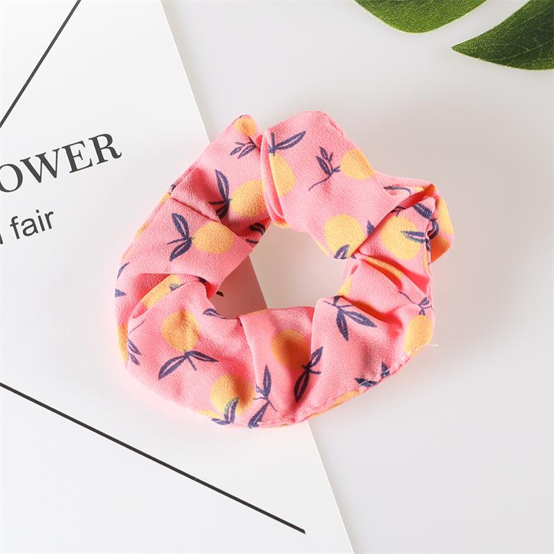 Summer Fruit Pattern Elastic Hair Ties for Women New Trend Scrunchies Ponytail Elastic Hair Bands Hair Accessories