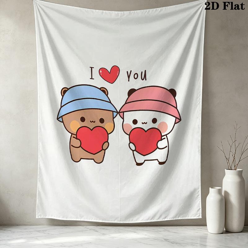 Bubu Dudu Wall Tapestry Aesthetic Wall Hanging Printed Fabric Blanket Decorative Tapestries For Bedroom Living Room Home Decor