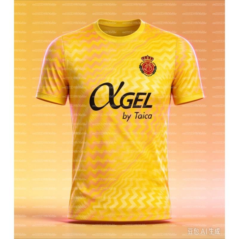 26‑27 Mallorca Football Jersey Shirt, Men Summer New Wave Print Soccer T‑Shirt, Training Breathable Quick Drying Sweatshirt