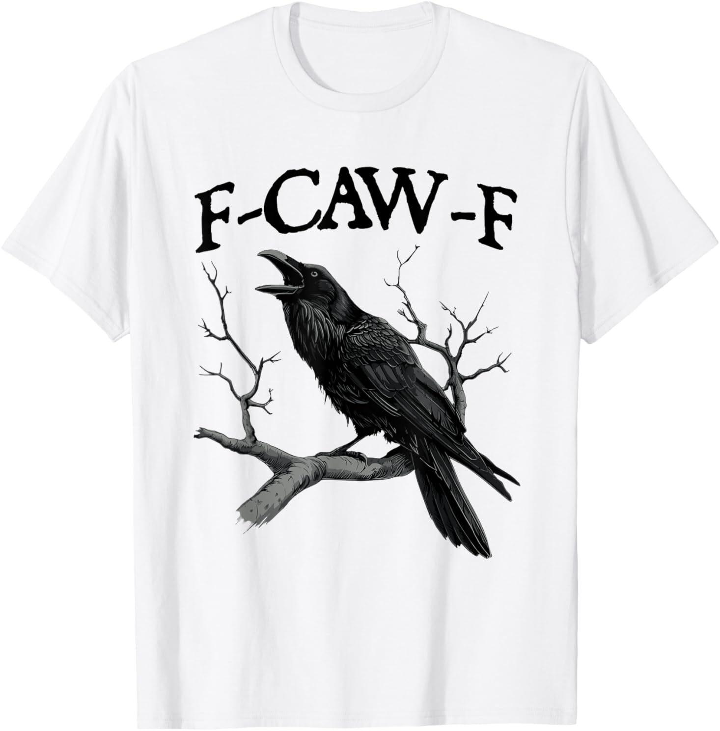 Черная Ворона, F-Caw-F Забавная Черная Птица Футболка Мужская Женская Футболки Топ S