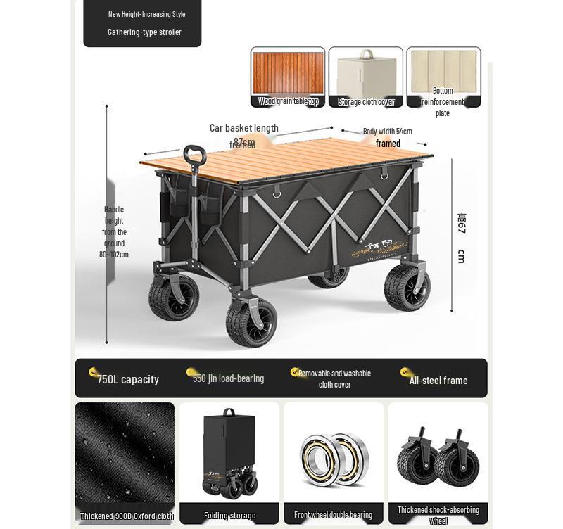 Tragbarer Falt-Campingwagen für Outdoor-Picknick- und Camping-Abenteuer
