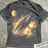 Vintage Humpback Whale Midnight 90s Graphic T-Shirt, Retro Whale Shirt, 90s Full Moon Animals, Ocean Wildlife Tee, Sea Creatures Top