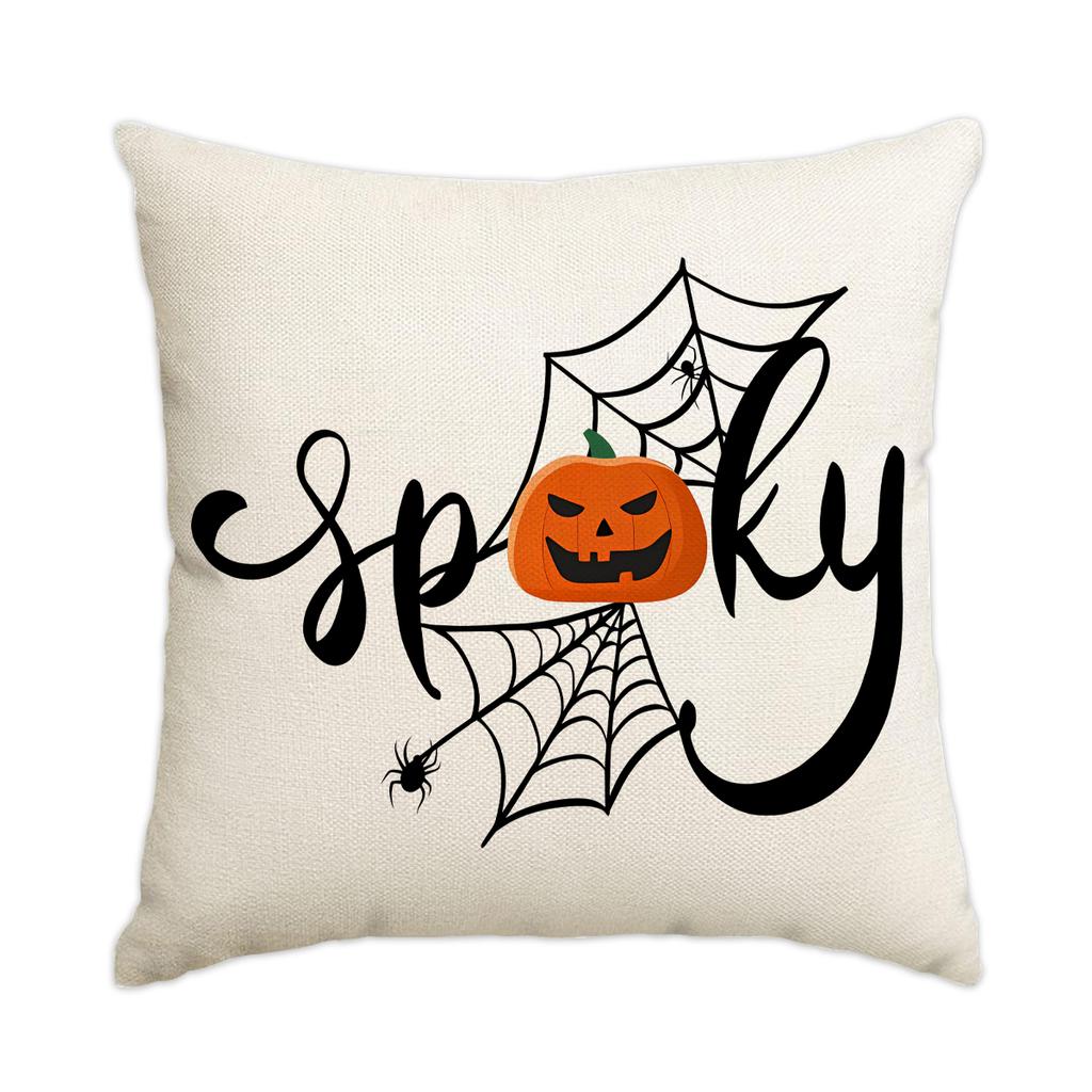 1Pc/4Pcs Halloween Pillow Cover, Trick Or Treat Decorative Pillow Cover, Black Spider Web, Pumpkin Head, Ghost Cushion Cover