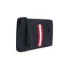 Bally Red And White Striped Letter Logo Business Casual Zipper Leather Wallet Commuter Clutch Bag Large Men Wallet Black 6238757