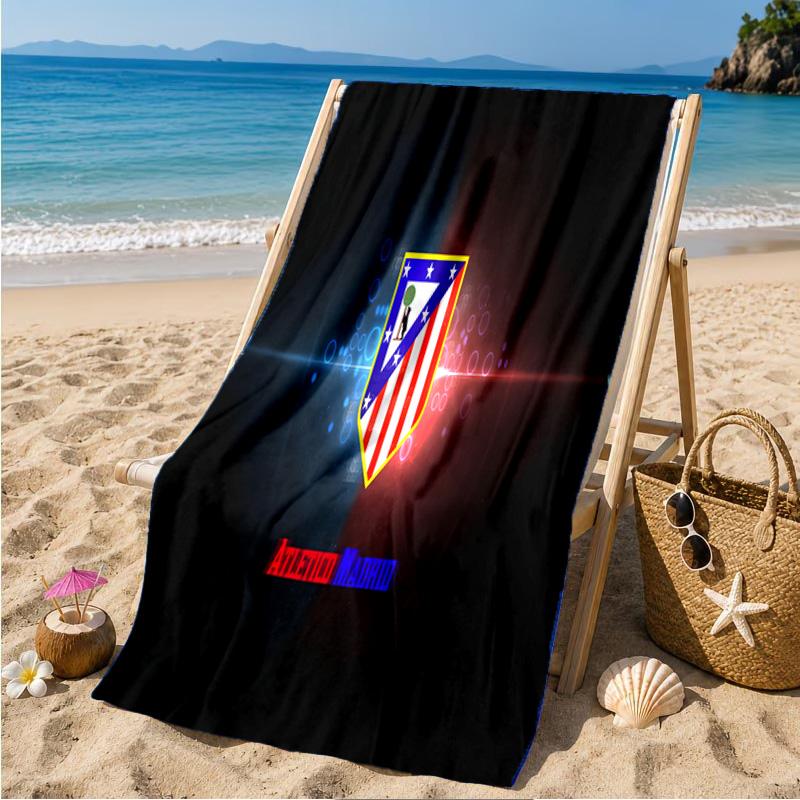 Atletico Madrid Crest Beach Towel Microfiber Beach Towel, Lightweight and Quick-Dry, for Summer Travel, Swimming Pool Fan Birthday Gift