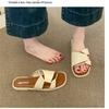 Fashion Summer 2025 Fashionable Minimalist Korean Style Beach Shoes Universal Flat Bottom Toe Post Thong Slippers Leisure Rubber Sole