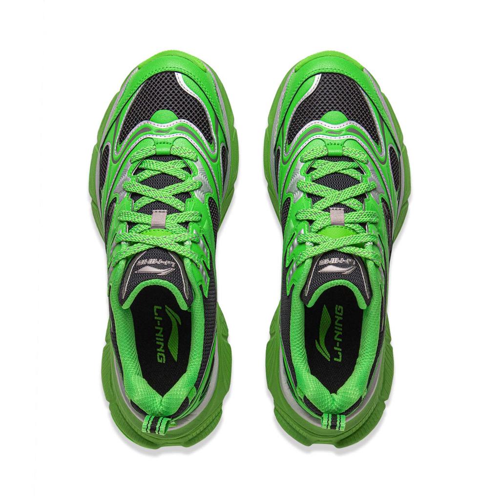 Li Ning Xingji Cushioning Slip Resistant Abrasion Resistant Breathable Low Top Chunky Sneakers Men's Green AGCV109-5