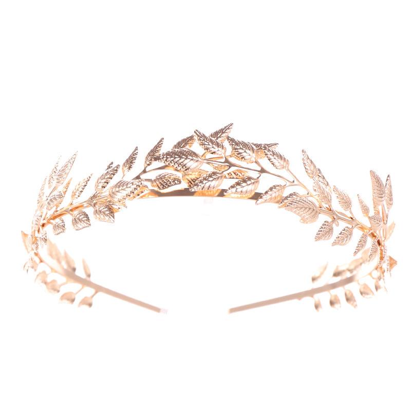 Gold Color Leaf Crown Tiara Headband For Women Bride Party Bridal Wedding Hair Accessories Jewelry Headband Crown Tiara Gift