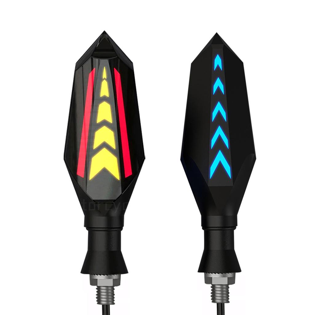 2PCS Motorcycle Flowing Turn Signal Lights, Super Bright DoubleSided LED Turn Signal Lamp &