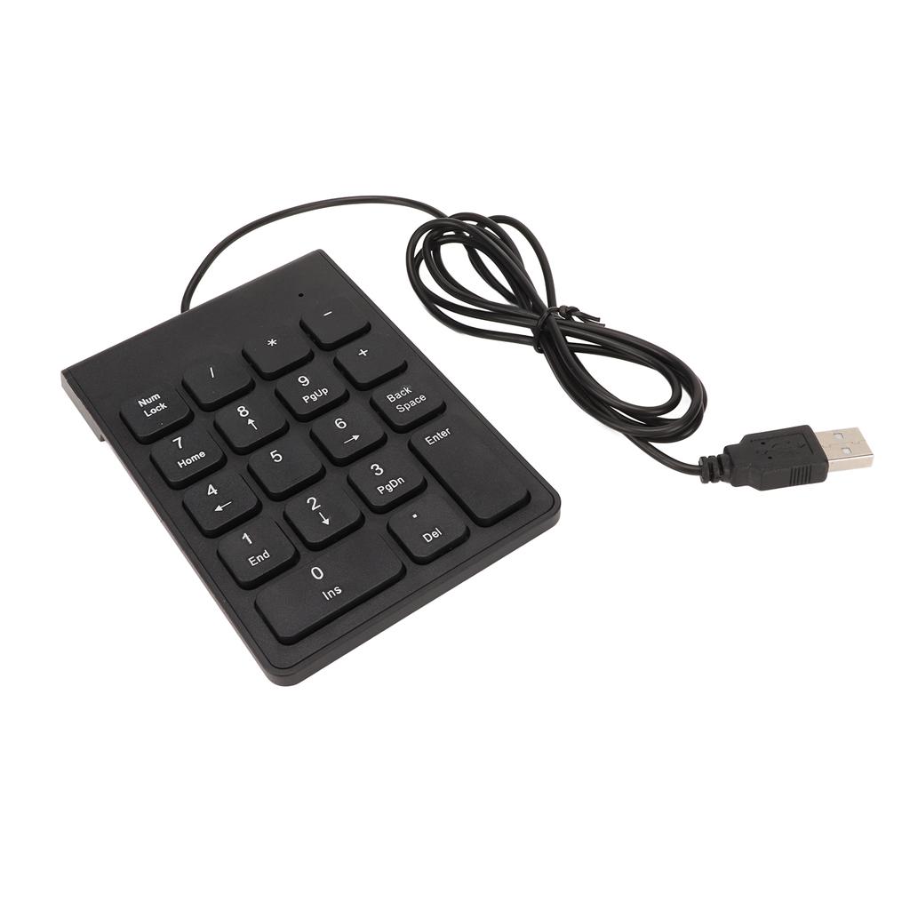 Wired Number Pad 18 Keys Ergonomic USB Plug and Play Quiet Typing Mini Numeric Keypad for PC Laptop Desktop 1 Piece