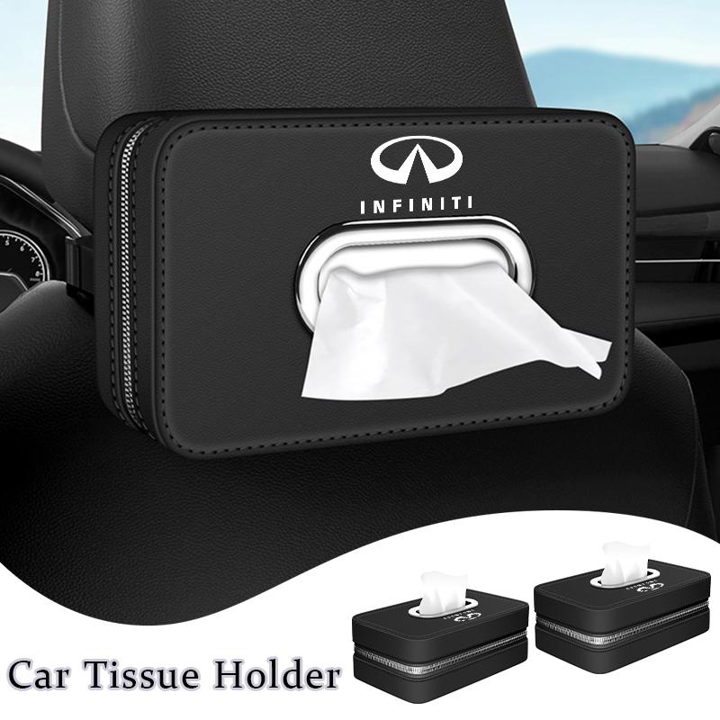 Car Seatback Tissue Box Paper Storage Bag Napkin Holder For Infiniti Q50 FX35 Q30 G37 Q70 QX70 G35 Q60 QX50 QX60 QX80 QX30 UU555