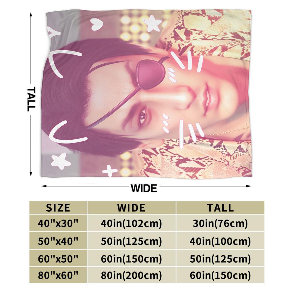 Funny Goro Majima Throw Blanket Cozy Print Blanket For Home Decor Camping Flannel Bedspread Bed Cover