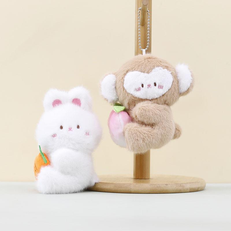 Monkey Plush Toy With Soft Short Fur For Kids Bag Ornament And Gift Keychains