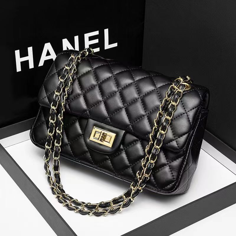 Women's CF Small Fragrant Style Grid Chain Bag Armpit Fashionable Versatile New High-end Single Shoulder Crossbody