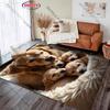Tappeto Carino Famiglia Golden Retriever, Tappetino con Stampa Cuccioli e Mamma Cane, Tappeto Antiscivolo per Soggiorno Camera da Letto Decorazione per Amanti degli Animali