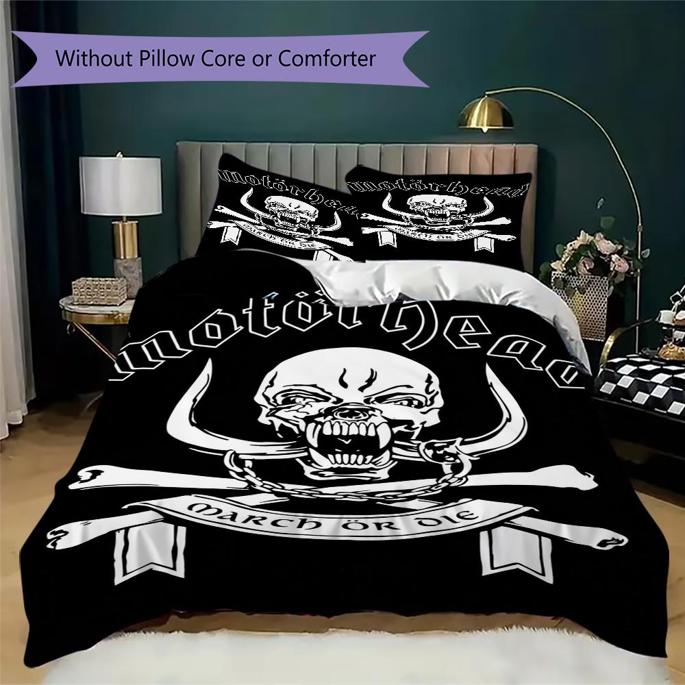 Motrhead Pattern Bedding uilt Set uilt Cover Pillowcase Home Decoration Birthday Gift (1*duvet cover + 2*pillowcase without core)
