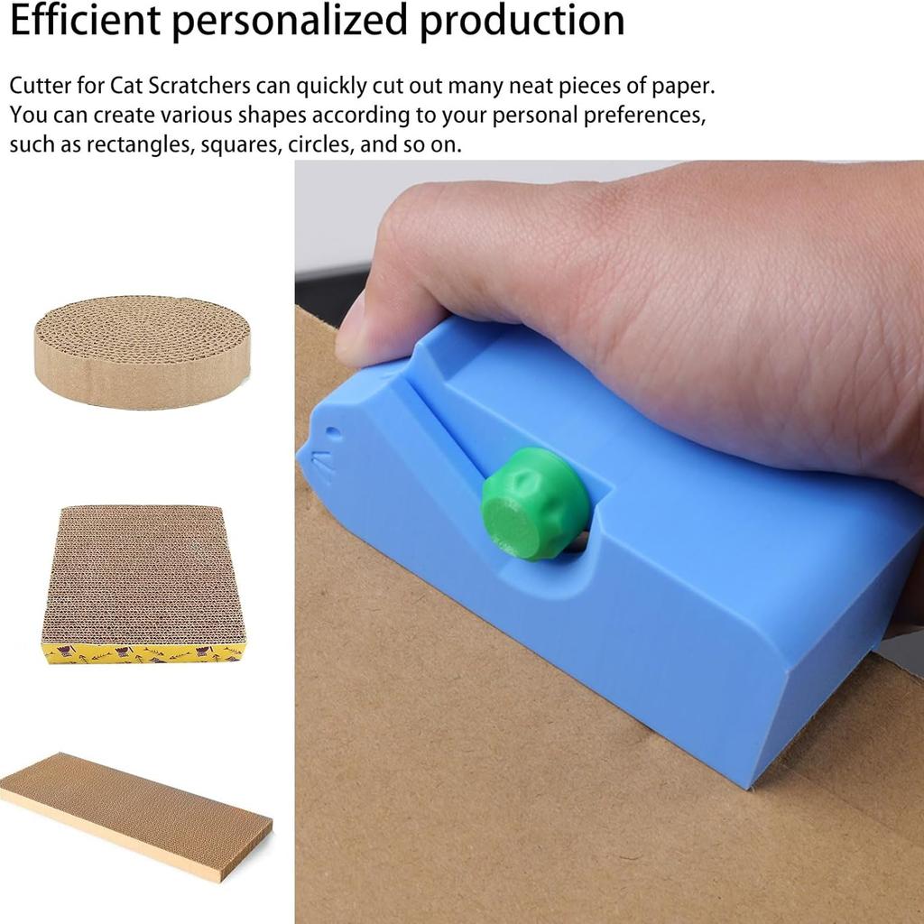Cardboard Cutter for Cat Scratchers with 6pcs Blade,3D Printed Card Board Cutter Kids DIY Cat Scratchers Cardboard Strip Tool Machine for Cat Lovers