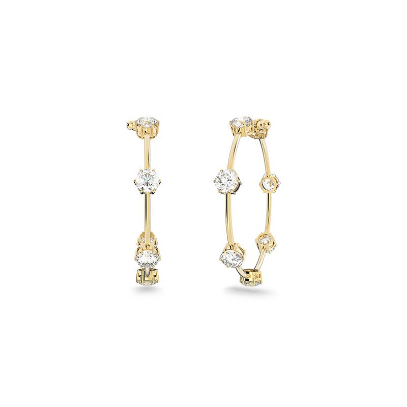 Swarovski Constella Persönlichkeit cooler Stil leichter Luxus Nischenstil Ohrringe vergoldeter Ton Ohrringe Damen Weiß 5622722 gold