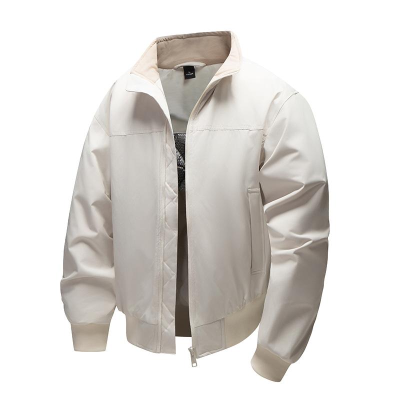 

Мужская свободная повседневная хлопковая куртка однотонная короткая зимняя теплая куртка M слоновая кость