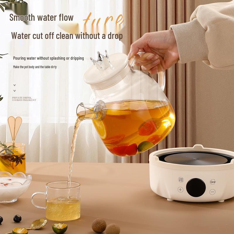 Multifunctional Automatic Glass Flower Tea Pot for Home or Office