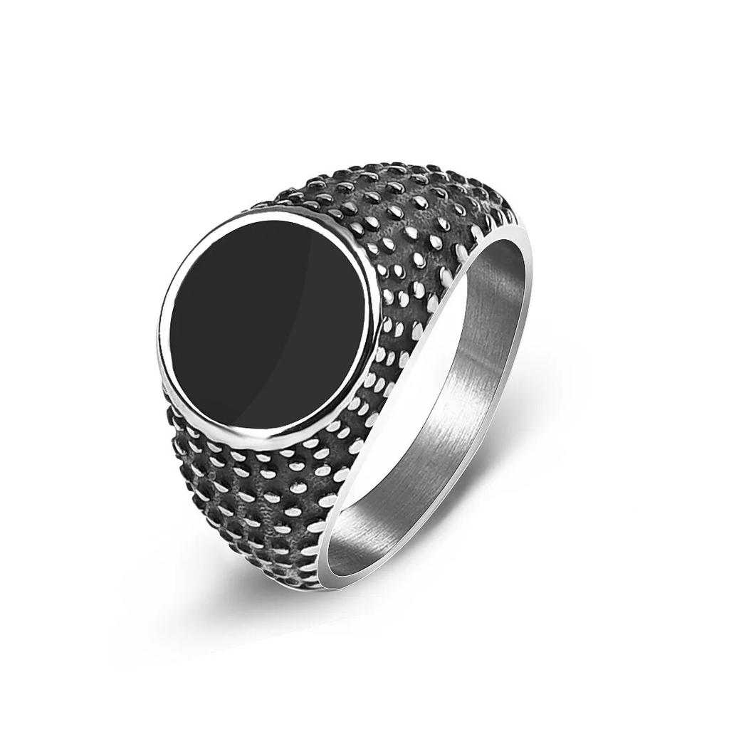 Jiayiqi Männer Ring Punk Rock Glatte 316L Edelstahl Siegelring Für Männer Hip Hop Party Schmuck Großhandel Männlich Hochzeit anel