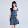 LED'IN Faux Denim Mini Dress