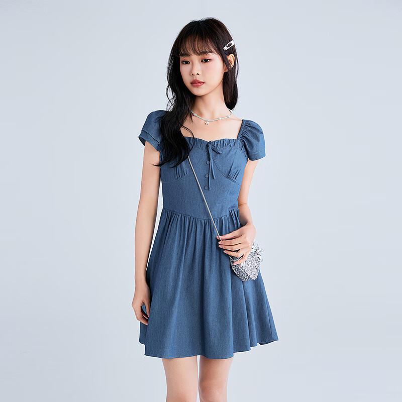 

LED IN Faux Denim Mini Dress M