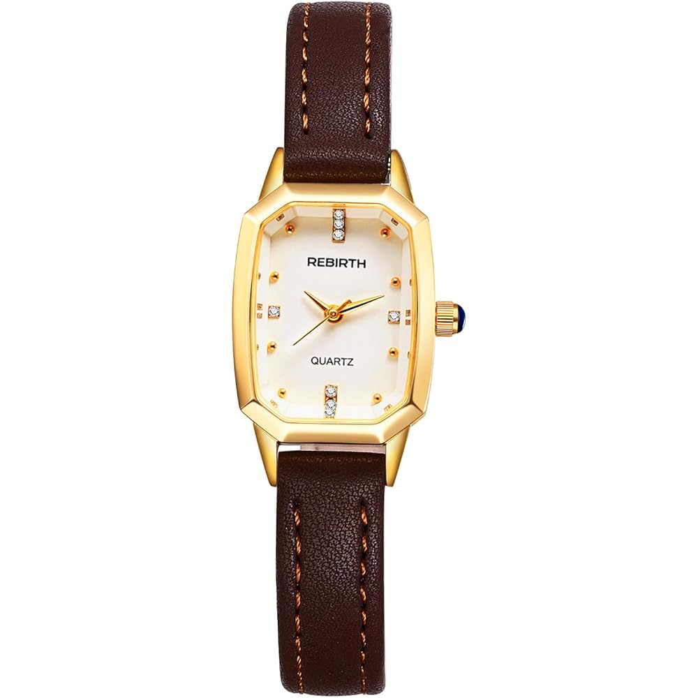 Women s Analog Square Watch with Leather Strap, Waterproof, Antique Style, Fashion Accessory