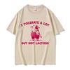 Ich vertrage viel, aber keine Laktose T-Shirt Niedliche Lustige Kuh Meme T-Shirts Herren Damen Freizeit Humor Übergroße T-Shirts Männliche Baumwoll-T-Shirts