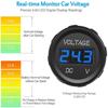 DC 5-48V Car Motorcycle Voltmeter Mini Digital Waterproof LED Panel Tester Display Round Volt Meter Gauge