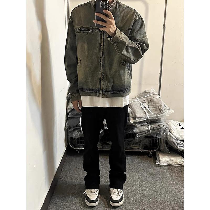 American High Street Retro Washed Old Denim Jacket for Men Spring and Autumn New Style Street Loose Casual Workwear Jacket Trendy