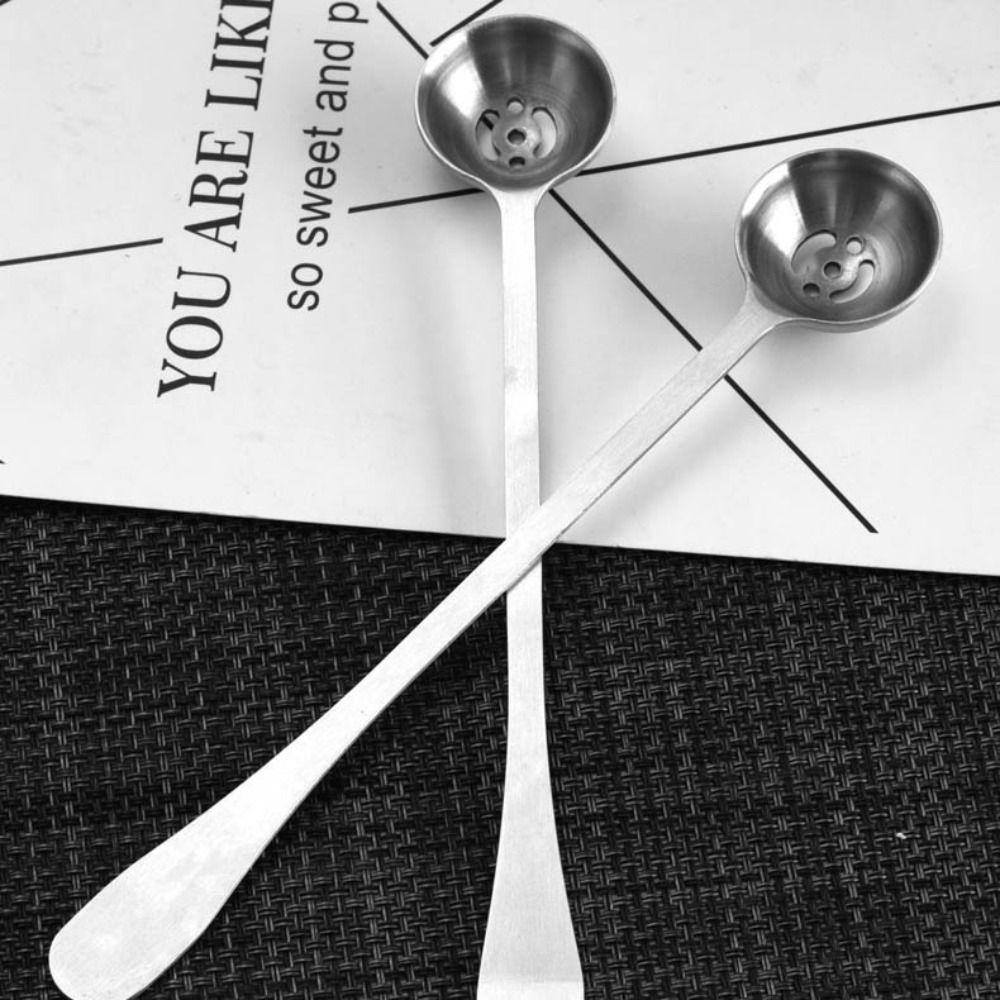 Edelstahl Oliven Sieblöffel Langer Griff Gurkenlöffel Marmelade Geschlitzter Löffel Fleischbällchen