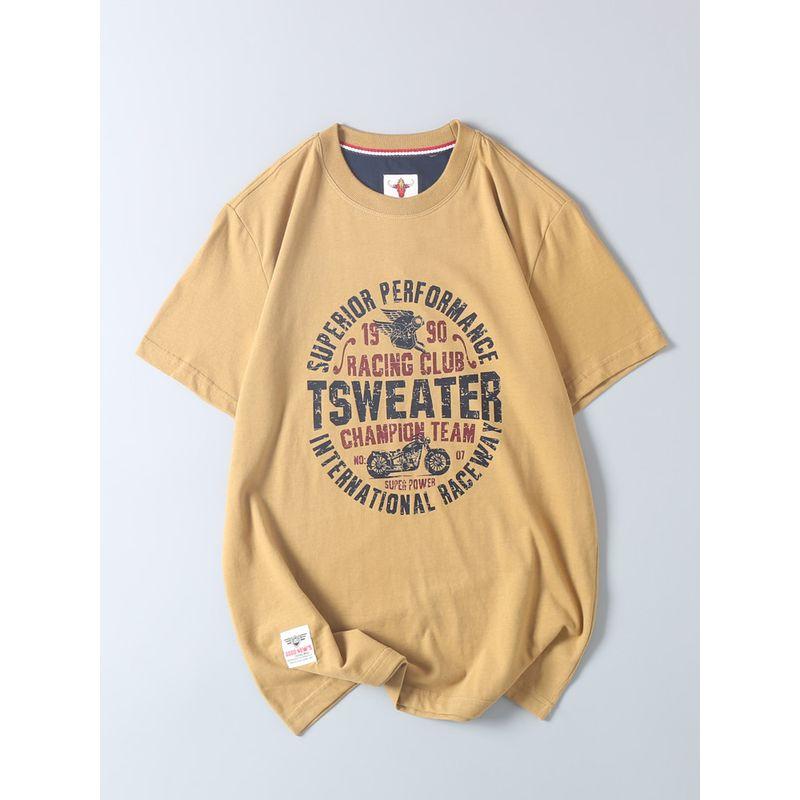 Soft and Comfortable! Exported Quality, Label-Cut, Pure Cotton Printed Short-Sleeve T-Shirt for Men, Loose Fit, Casual Round Neck Base Shirt