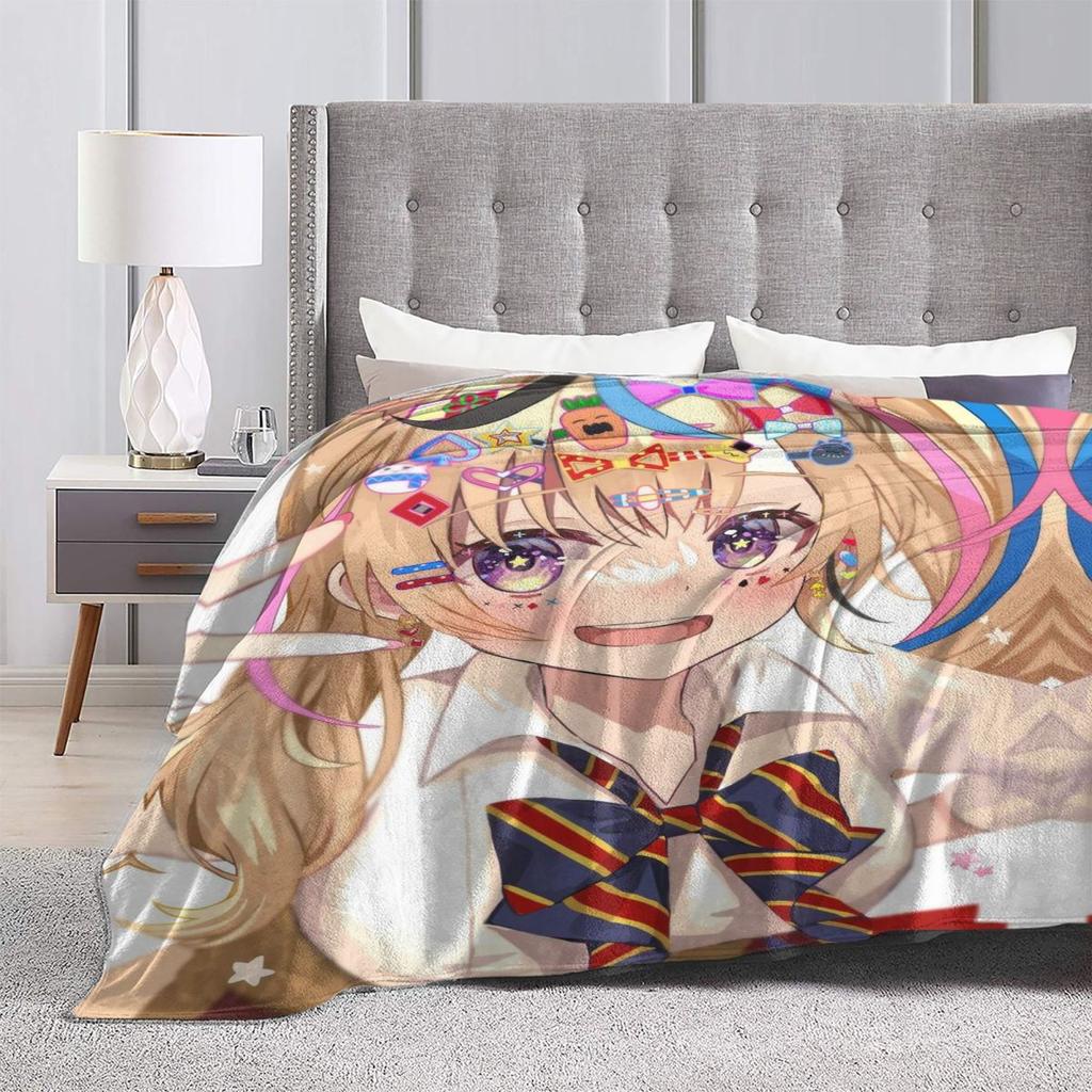 Hololive Blanket Soft Warm Flannel Throw Blanket Bedspread for Bed Living Room Picnic Travel Home Sofa