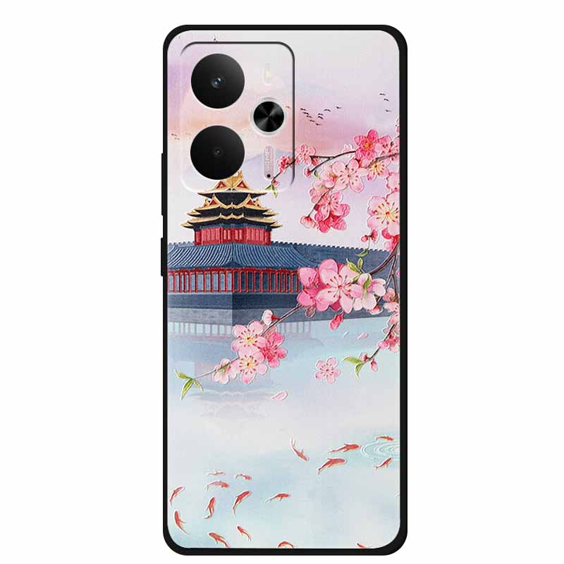 3D Emboss Case For Realme 14 5G Case Realme14 Coque Relief Flower Silicone Soft Back Cover For Realme 14 Phone Cases Funda Shell