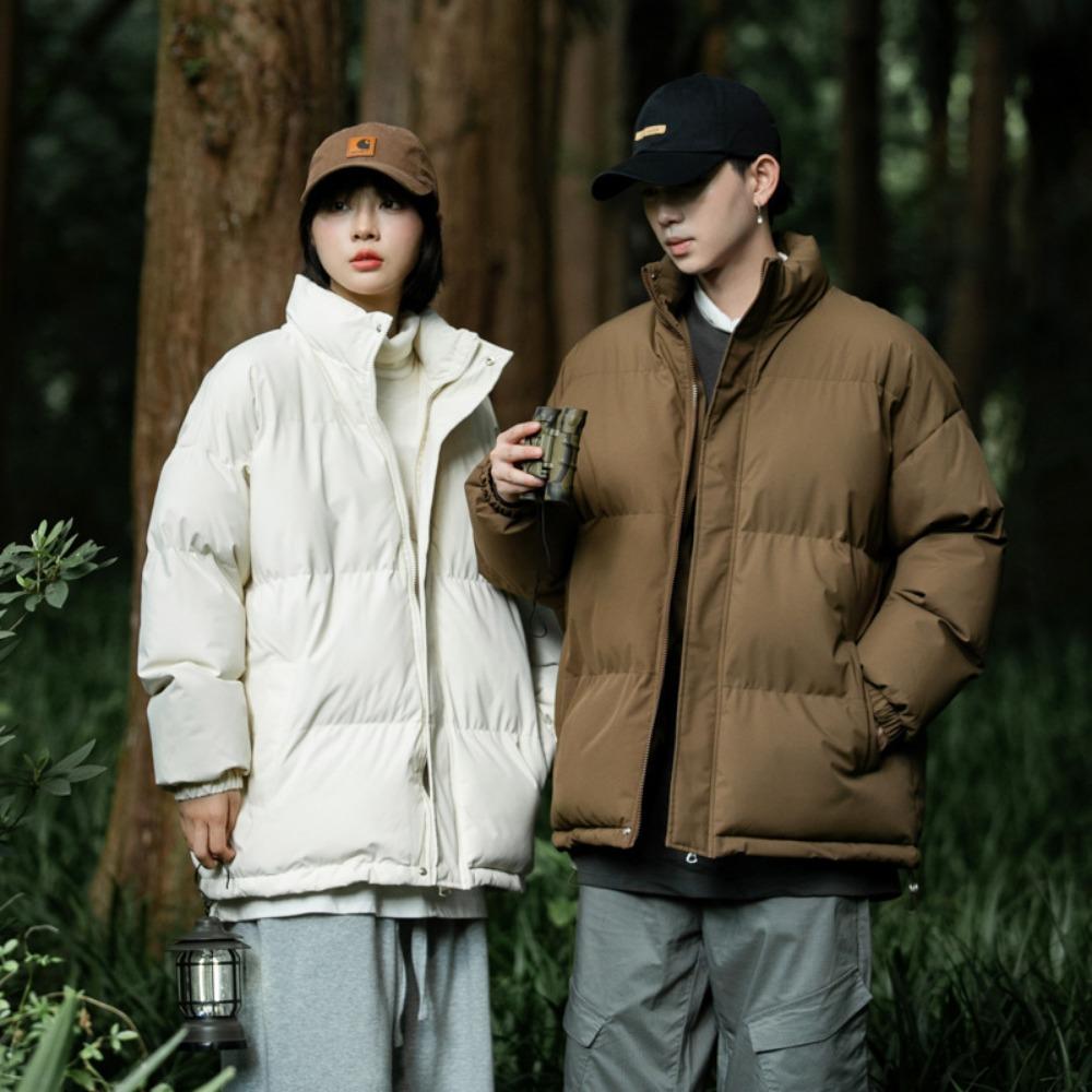 Fleece and Thickened Thermal Stand-up Neck Cotton-padded Jacket Men's Winter Versatile Casual Jacket