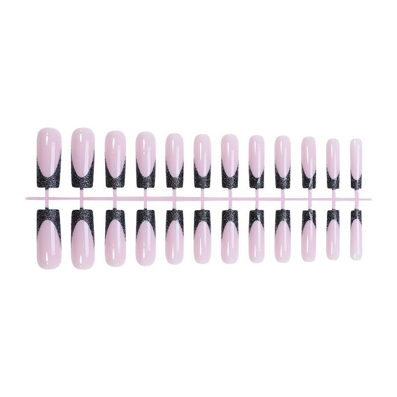 

Wearable Glitter French Nail Art Patches with Black Edge