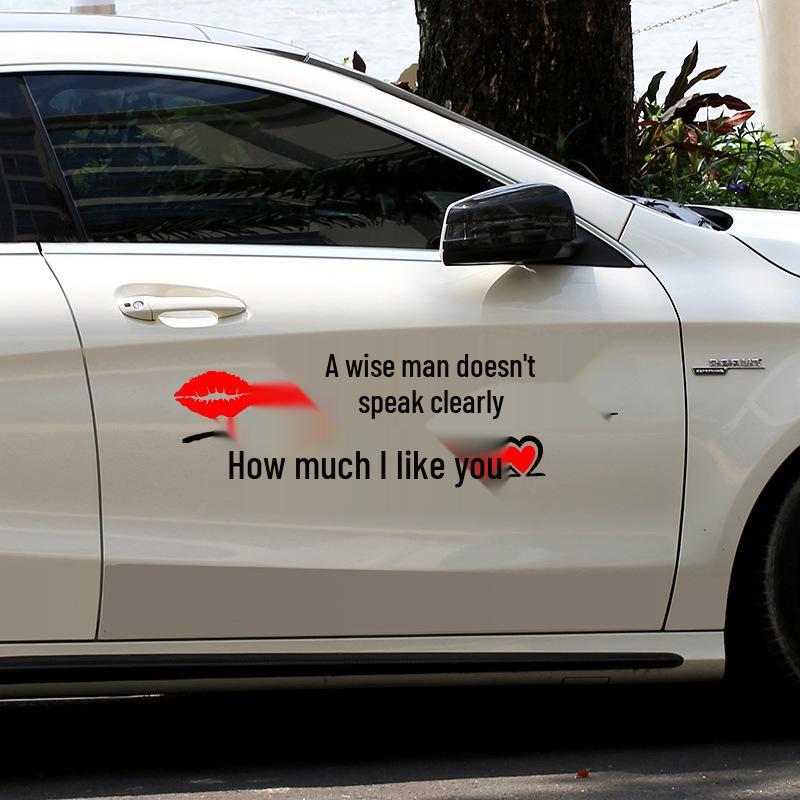 Creative Personality Reflective Car Door & Rear Window Sticker: 'A Wise Man Speaks Little'
