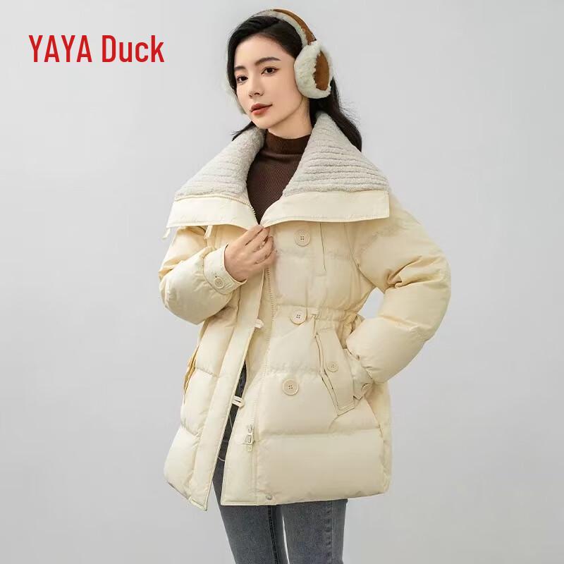 

Women s Winter Belted Lapel Mid-length Down Jacket S