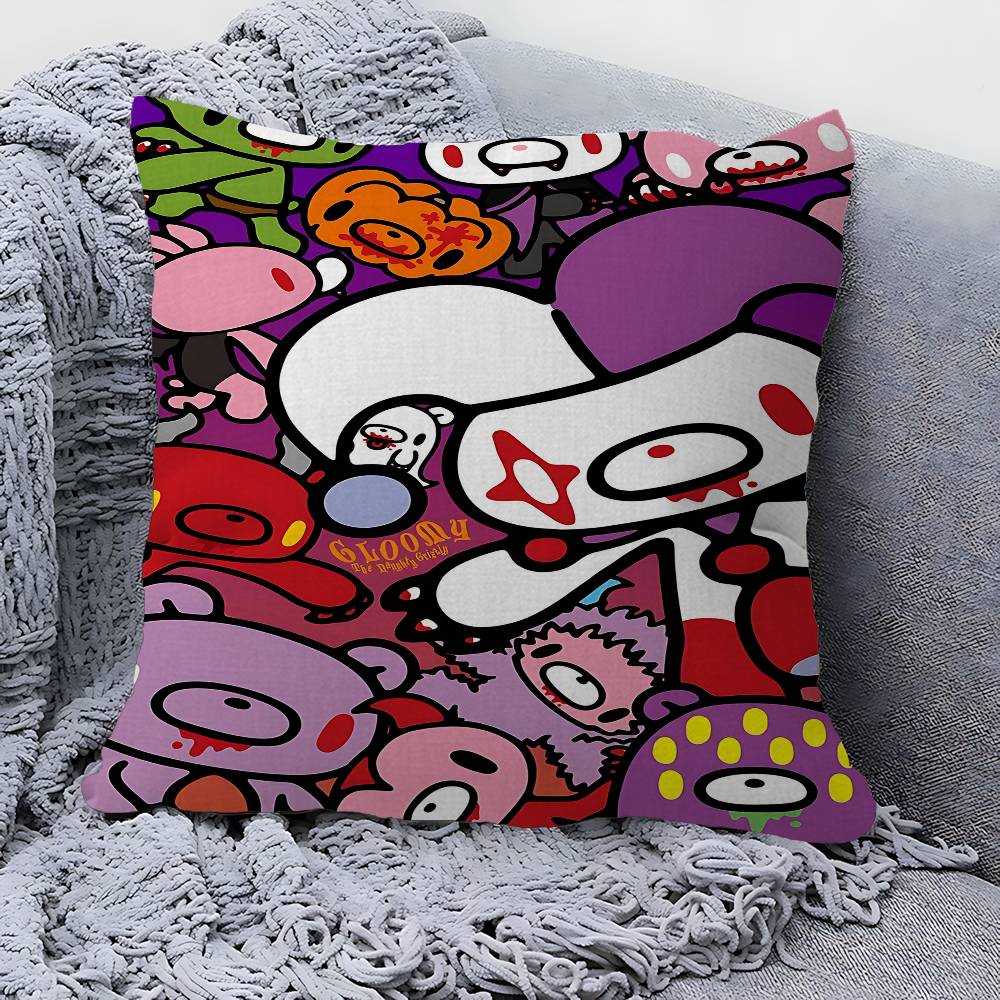 Cartoon G-gloomy Bear Personalized Pillow Cover Kids Bedroom Wild Party Decor Pillowcase Kid Birthday Shower Gift