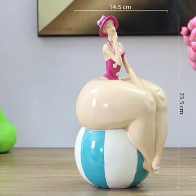 Nordic Plump Beauty Female Figurines Sculpture Ornaments Home Living Room Desk Fat Girl Statue Resin Decoration Accessories