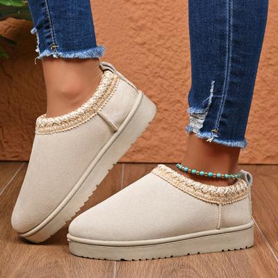 Fashion Chelsea Ankle Snow Boots Women Winter New Brand Fur Short Plush Warm Flats Slippers Platform Shoes Flip Flops Botas Cotton Shoes