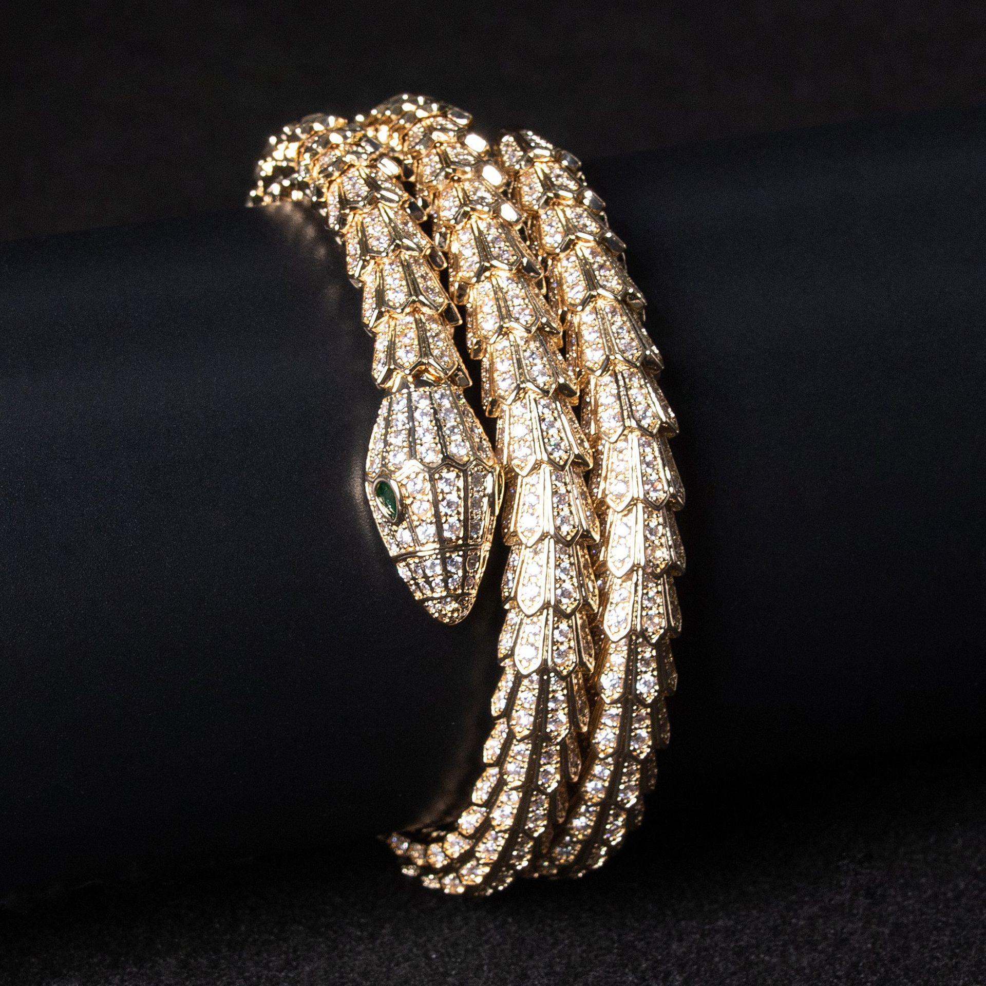 

Браслет Змея Духа с Покрытием из Настоящего Золота - Преувеличенный Европейский и Американский Стиль