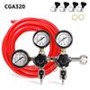 ELECQUEEN Regulator CO2 do Kegeratora z Dwoma Obszarami Ciśnienia, Wloty W21.8 / CGA320 System Karbonizacji Piwa Domowego, Woda Gazowana