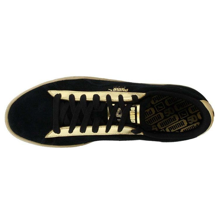 Puma Suede Classic Metallic Casual Low-Top Sneakers Men Sneakers Black Gold 367397-01