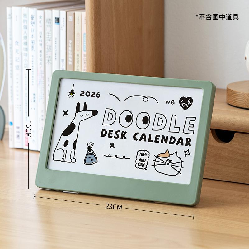 Desk Calendar Decoration, 2026 Cute Doodle Cute Plan Notebook, Student Desktop Calendar, Creative Decoration
