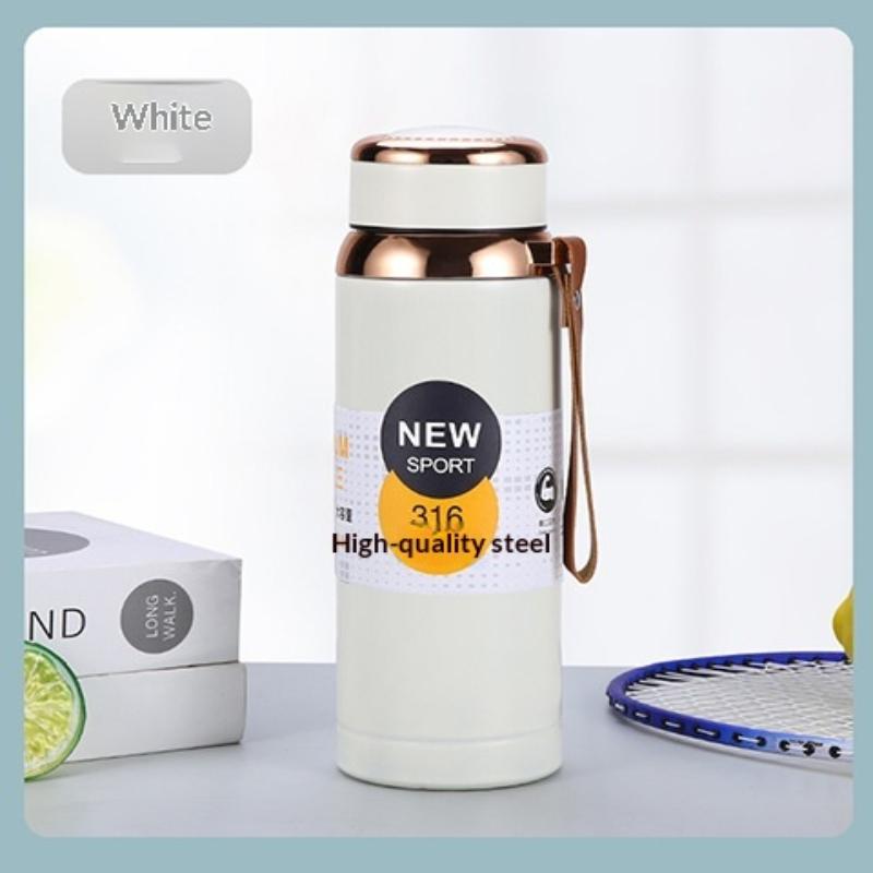 

1000Ml Large Capacity Star Shaped Tank 316 Stainless Steel Insulated Bottle Outdoor Sports High End Rope Insulated Kettle белый