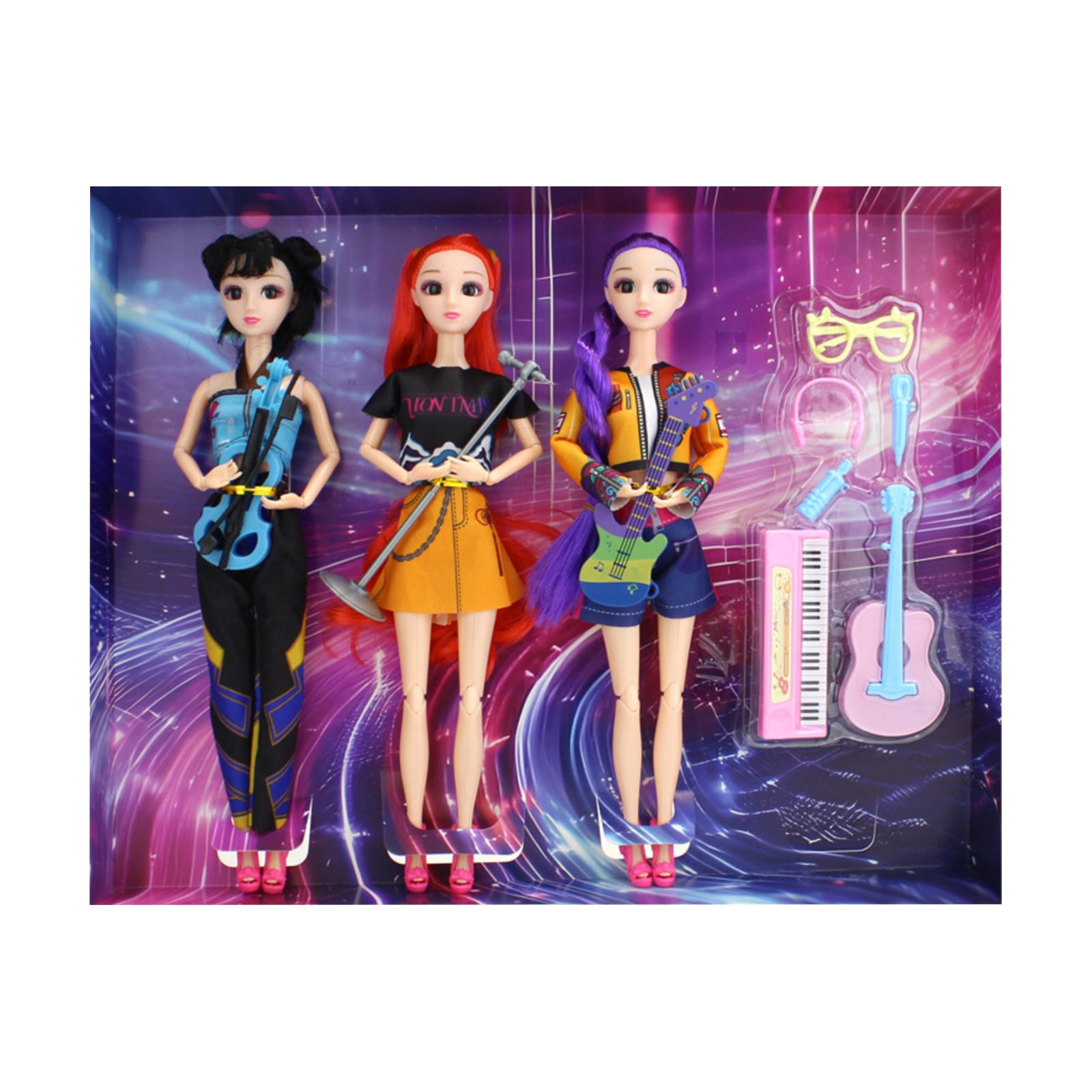 

3 шт. Музыкальная светящаяся кукла, Фигурка с подвижными суставами, Сюрприз-подарок для детей и друзей. One Size