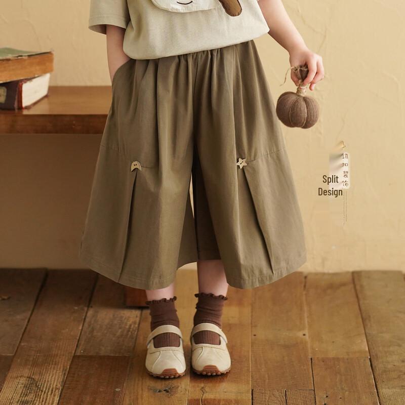 Girls  Summer Thin Wide-Leg Seven-Point Shorts M