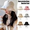 Simple Solid Color Sunscreen Bucket Hat Summer Breathable Adjustable Fisherman Hat For Women Outdoor Travel Wide Brim Sun Hat